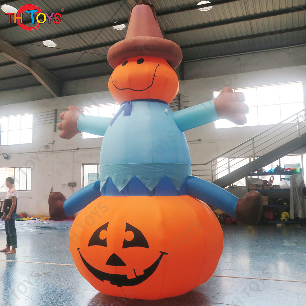 Free Door Shipping Halloween Decoration Giant Inflatable Ghost Cartoon Sit on Pumpkin for Yard Decorate