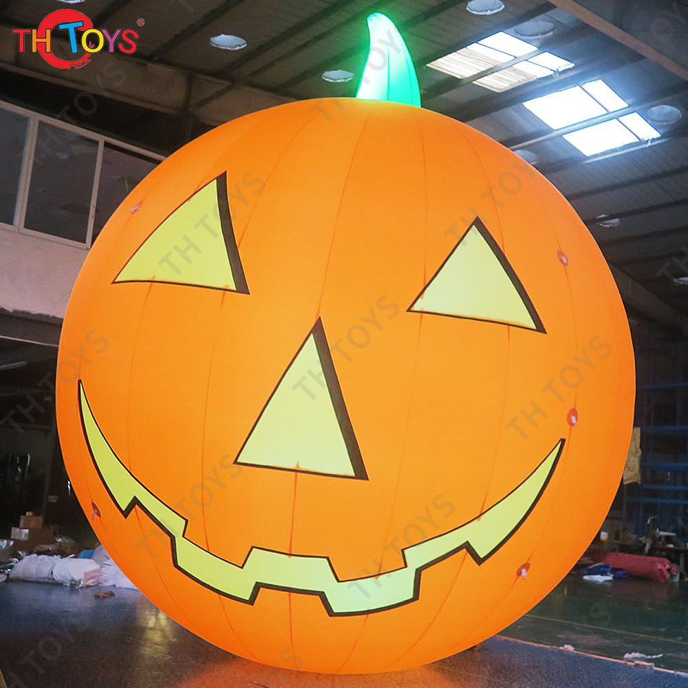 Free Air Shipping 6m 20ft Giant Inflatable Halloween Advertising Pumpkin with light Anime Decorations Outdoor