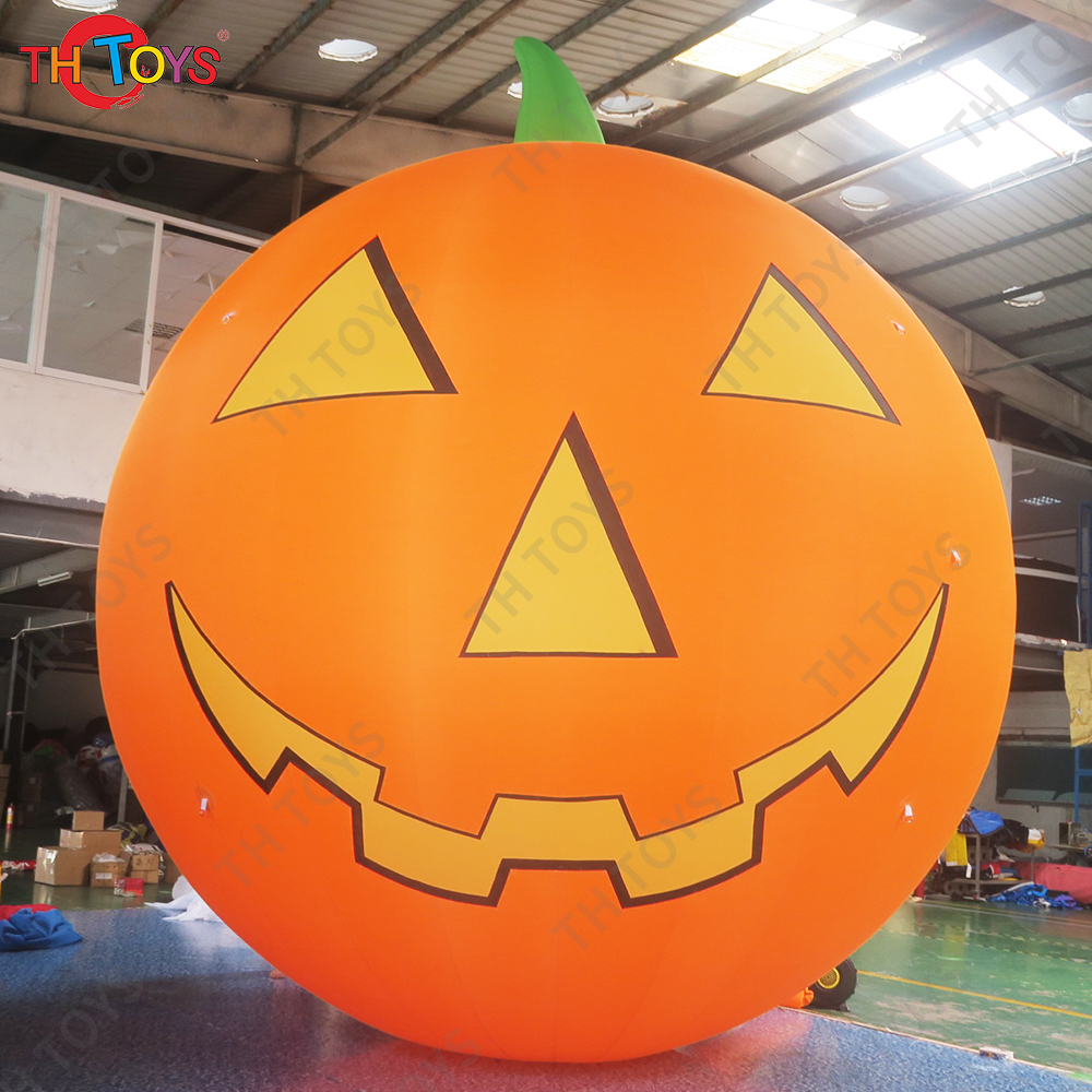 Free Air Shipping 6m 20ft Giant Inflatable Halloween Advertising Pumpkin with light Anime Decorations Outdoor