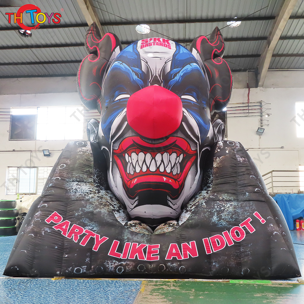 6m 20ft Tall Giant Inflatable Joker Evil Clown Inflatable Idiot Cartoon for Halloween Party Decoration