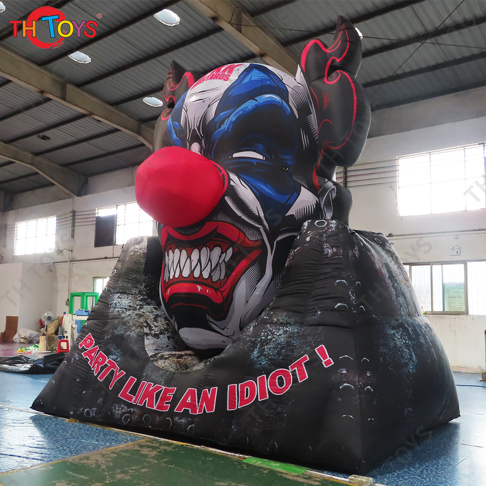 6m 20ft Tall Giant Inflatable Joker Evil Clown Inflatable Idiot Cartoon for Halloween Party Decoration