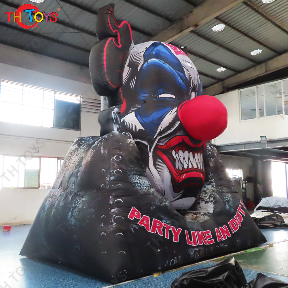 6m 20ft Tall Giant Inflatable Joker Evil Clown Inflatable Idiot Cartoon for Halloween Party Decoration
