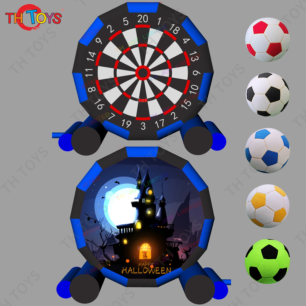 Free Shipping 5m High Halloween Theme Giant Inflatable Soccer Dart Board Football Shooting Game for Sale