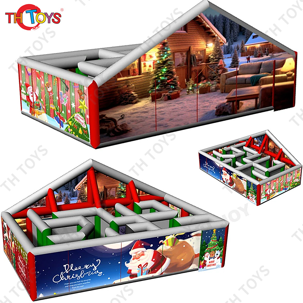 Free Air Shipping,10x5m Giant Black Inflatable Haunted House Maze New Full Printing Inflatable Tag Maze for Christmas Party