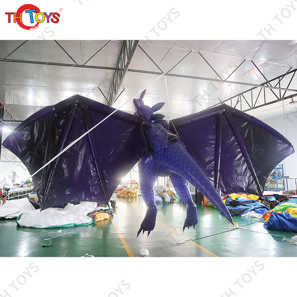 Free air ship to door, stage decorative inflatable hanging flying dragon,customized 6.3m high inflatable dargon balloon