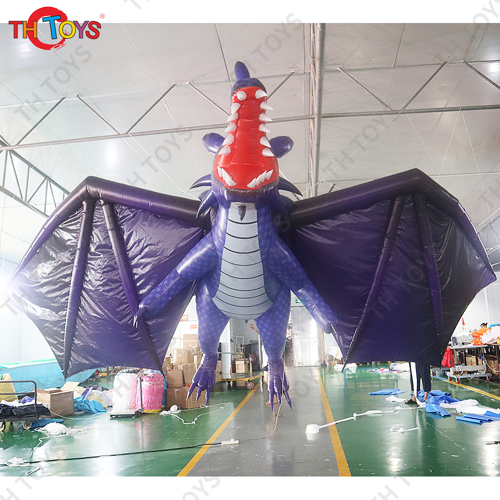Free air ship to door, stage decorative inflatable hanging flying dragon,customized 6.3m high inflatable dargon balloon