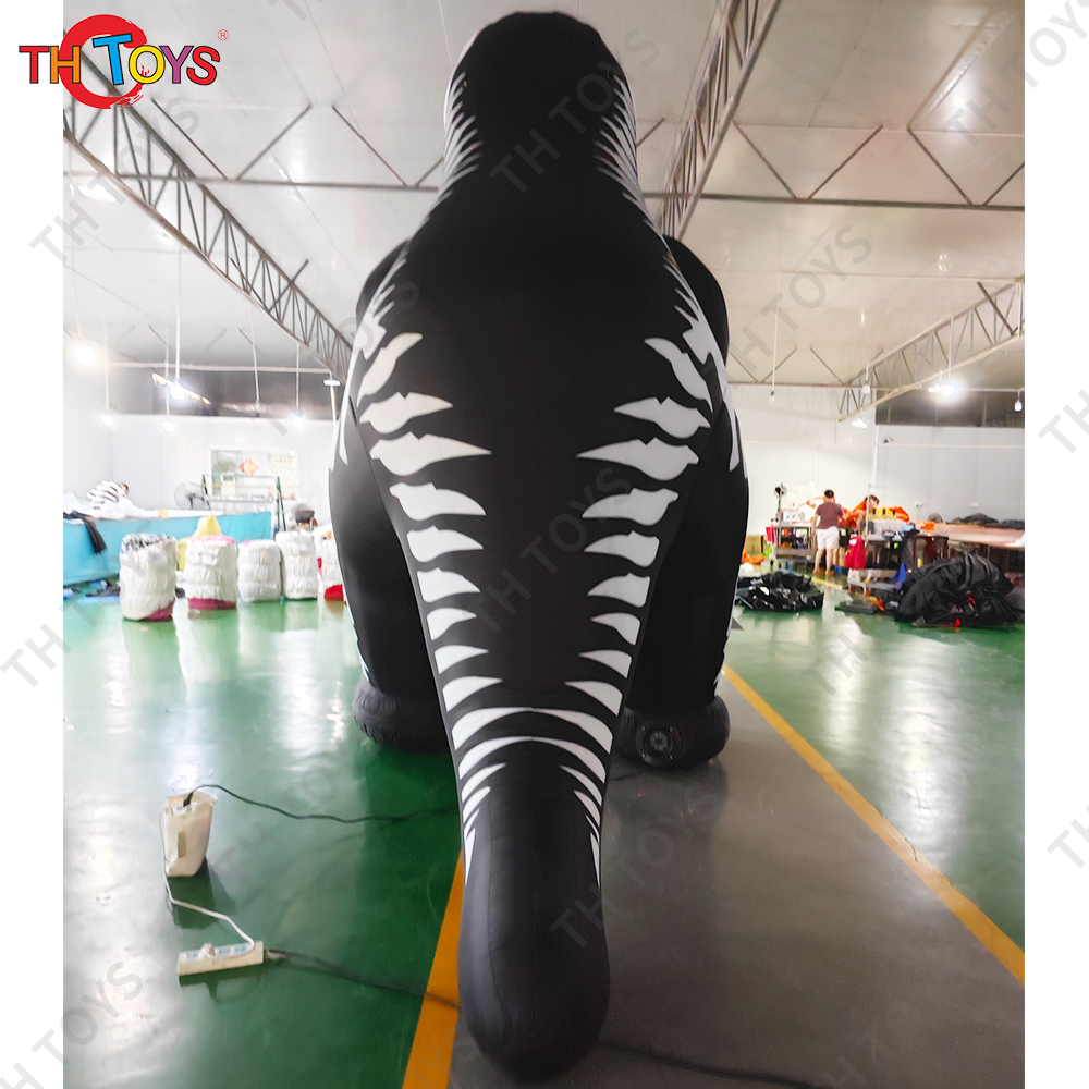 6m 20ft Giant Outdoor Halloween Inflatable Decorations Black and White Skull Skeleton T-Rex Dinosaur For Sale