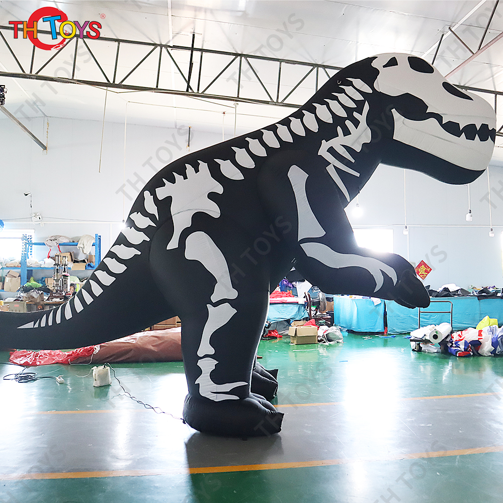 6m 20ft Giant Outdoor Halloween Inflatable Decorations Black and White Skull Skeleton T-Rex Dinosaur For Sale