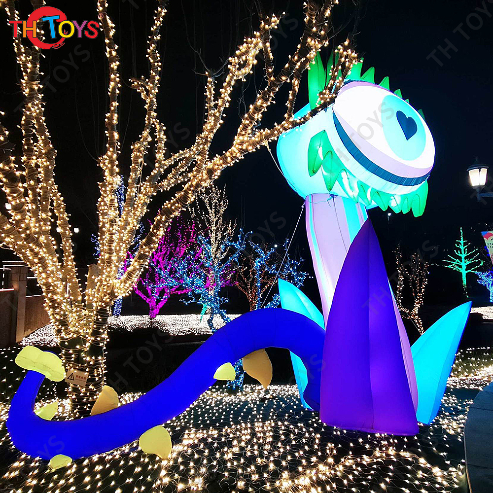 Halloween Decoration Giant Inflatable Eye Air Blow Eyeball Flower LED Light Air Blow Alien Creature Standing Monster