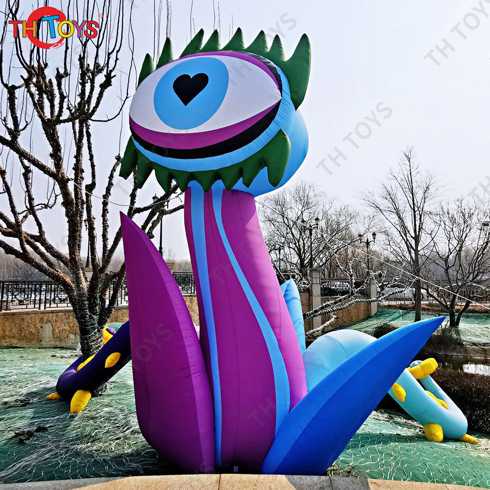 Halloween Decoration Giant Inflatable Eye Air Blow Eyeball Flower LED Light Air Blow Alien Creature Standing Monster