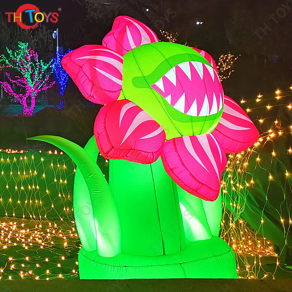 Halloween Decoration Giant Inflatable Eye Air Blow Eyeball Flower LED Light Air Blow Alien Creature Standing Monster