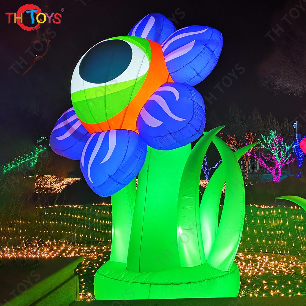 Halloween Decoration Giant Inflatable Eye Air Blow Eyeball Flower LED Light Air Blow Alien Creature Standing Monster