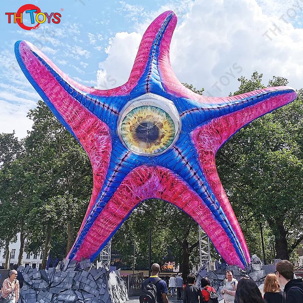 Amazing Large Inflatable Starfish Monster Balloon Star-shaped Sea Animal Model With One Eye For Building Wall Decoration