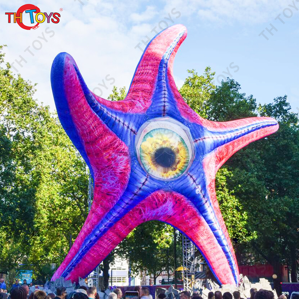 Amazing Large Inflatable Starfish Monster Balloon Star-shaped Sea Animal Model With One Eye For Building Wall Decoration