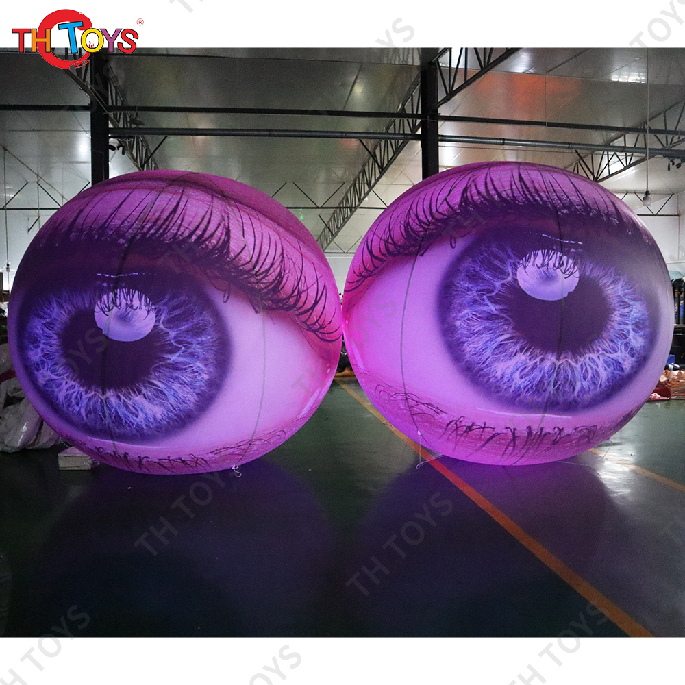 Free Door Shipping Inflatable Halloween Eyeball With LED Lights Holiday Horror Decorations Garden Yard Luminous Decoration