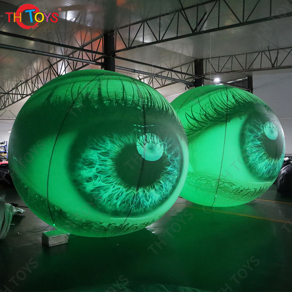 Free Door Shipping Inflatable Halloween Eyeball With LED Lights Holiday Horror Decorations Garden Yard Luminous Decoration
