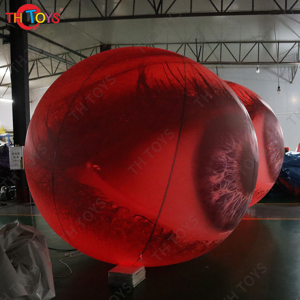 Free Door Shipping Inflatable Halloween Eyeball With LED Lights Holiday Horror Decorations Garden Yard Luminous Decoration