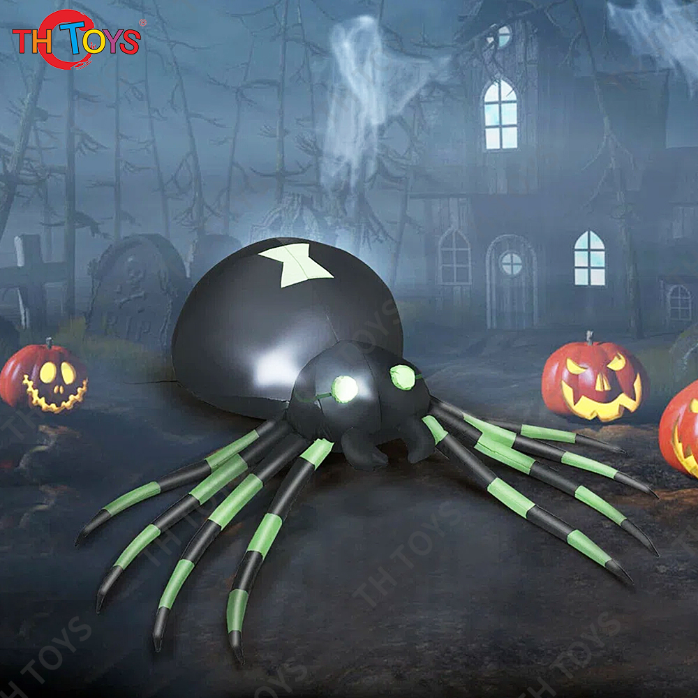 free air ship to door,Giant Inflatable spider halloween animal backyard decoration, 6m 20ft black spider model balloon