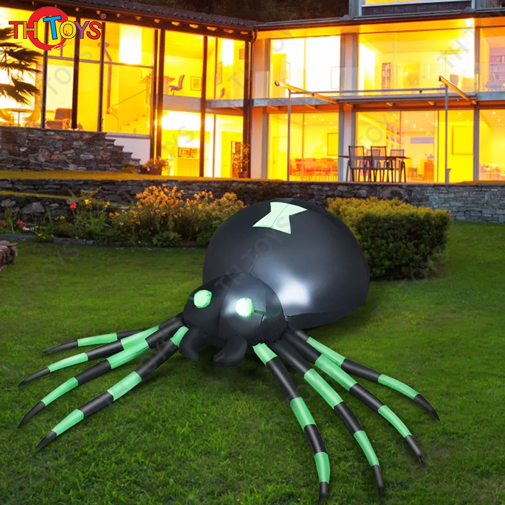 free air ship to door,Giant Inflatable spider halloween animal backyard decoration, 6m 20ft black spider model balloon