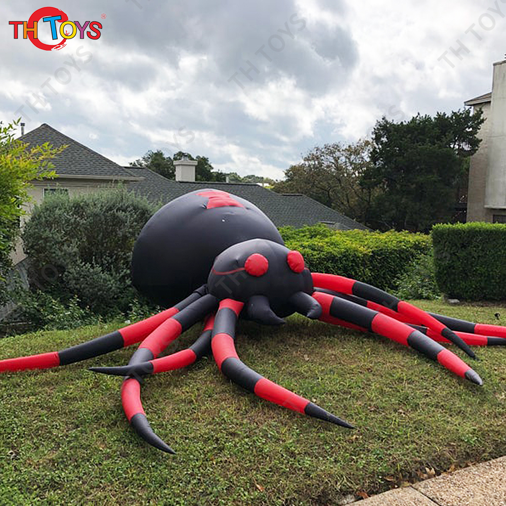 free air ship to door,Giant Inflatable spider halloween animal backyard decoration, 6m 20ft black spider model balloon