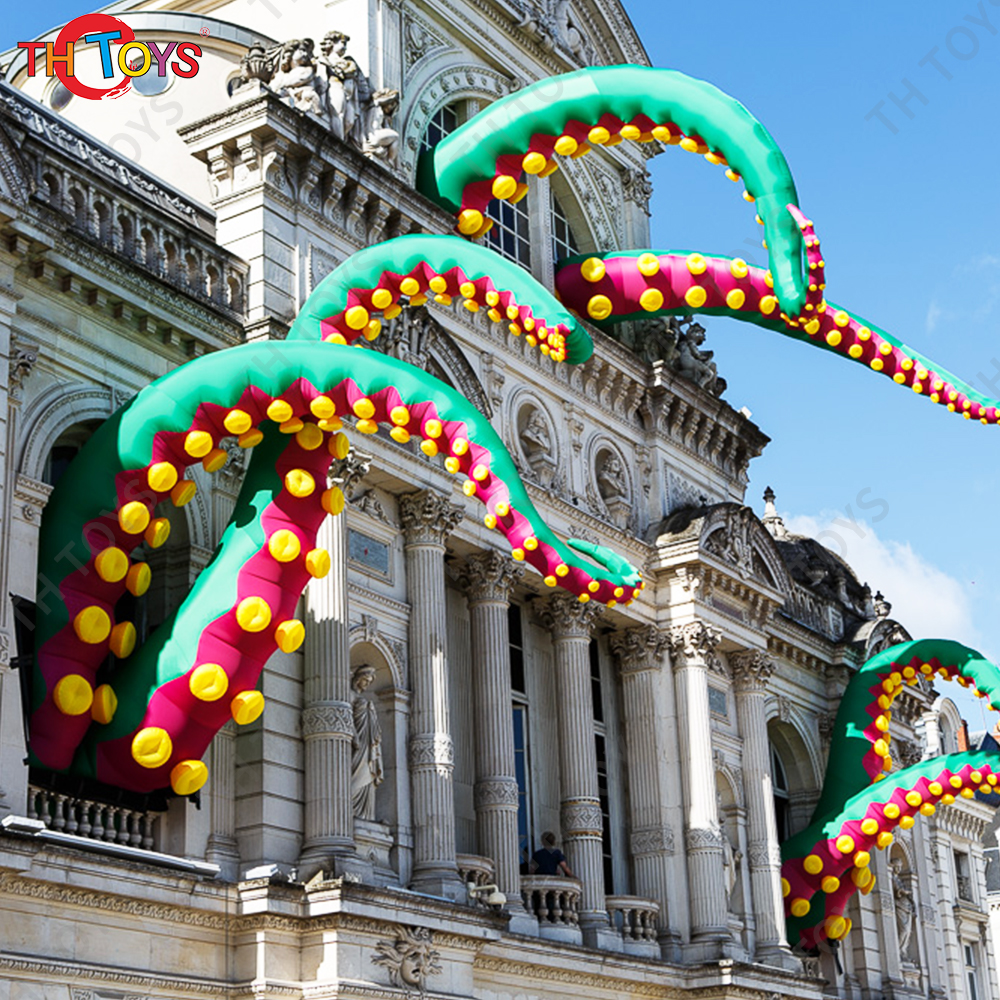 inflatable tentacles Customized Urban-Art outdoor green giant inflatable octopus tentacle inflatable inkfish feet for decoration
