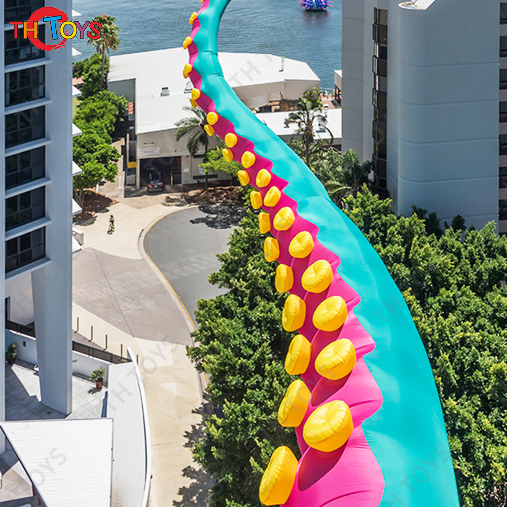 inflatable tentacles Customized Urban-Art outdoor green giant inflatable octopus tentacle inflatable inkfish feet for decoration