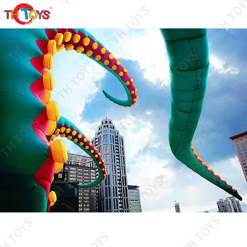inflatable tentacles Customized Urban-Art outdoor green giant inflatable octopus tentacle inflatable inkfish feet for decoration
