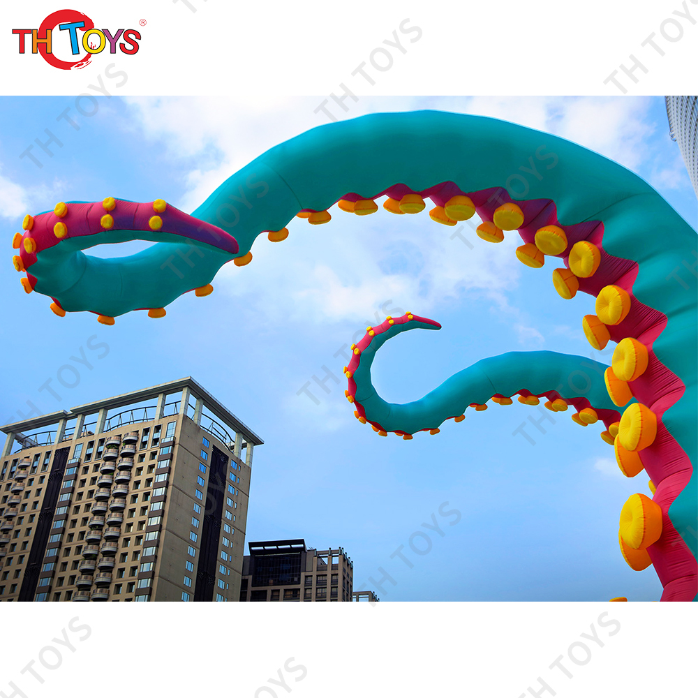inflatable tentacles Customized Urban-Art outdoor green giant inflatable octopus tentacle inflatable inkfish feet for decoration