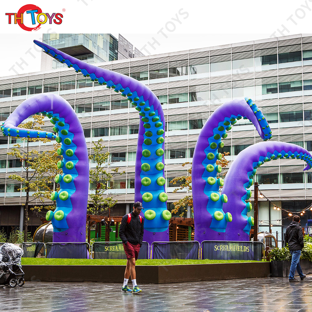 inflatable tentacles 3m/4m/6m high giant Inflatable Octopus tentacles for building/stage decoration,free air ship to door