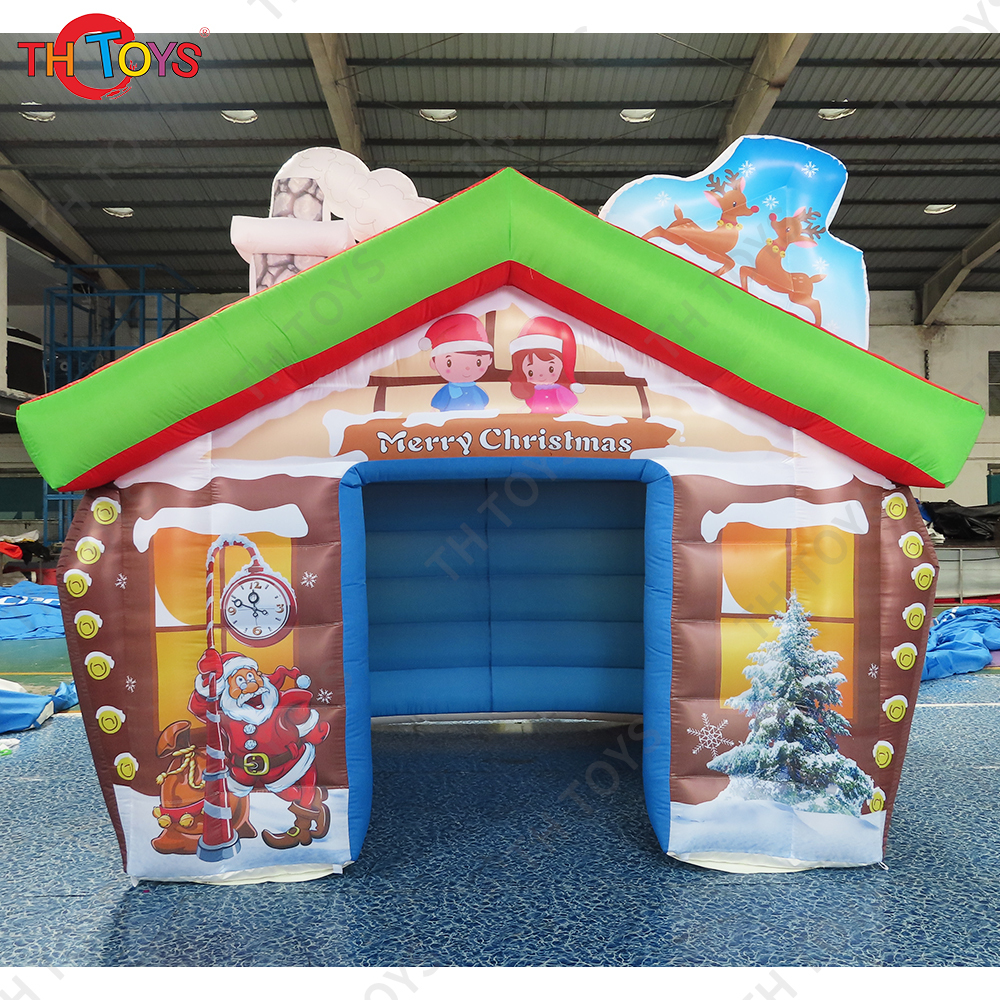 New Design Outdoor Santa Grotto Inflatable Christmas House Tent Inflatable Cabin Decoration For Events