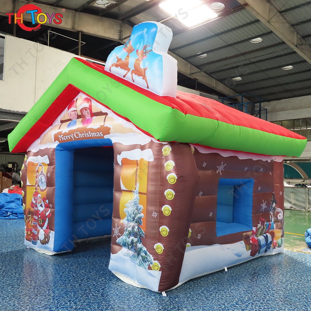 New Design Outdoor Santa Grotto Inflatable Christmas House Tent Inflatable Cabin Decoration For Events