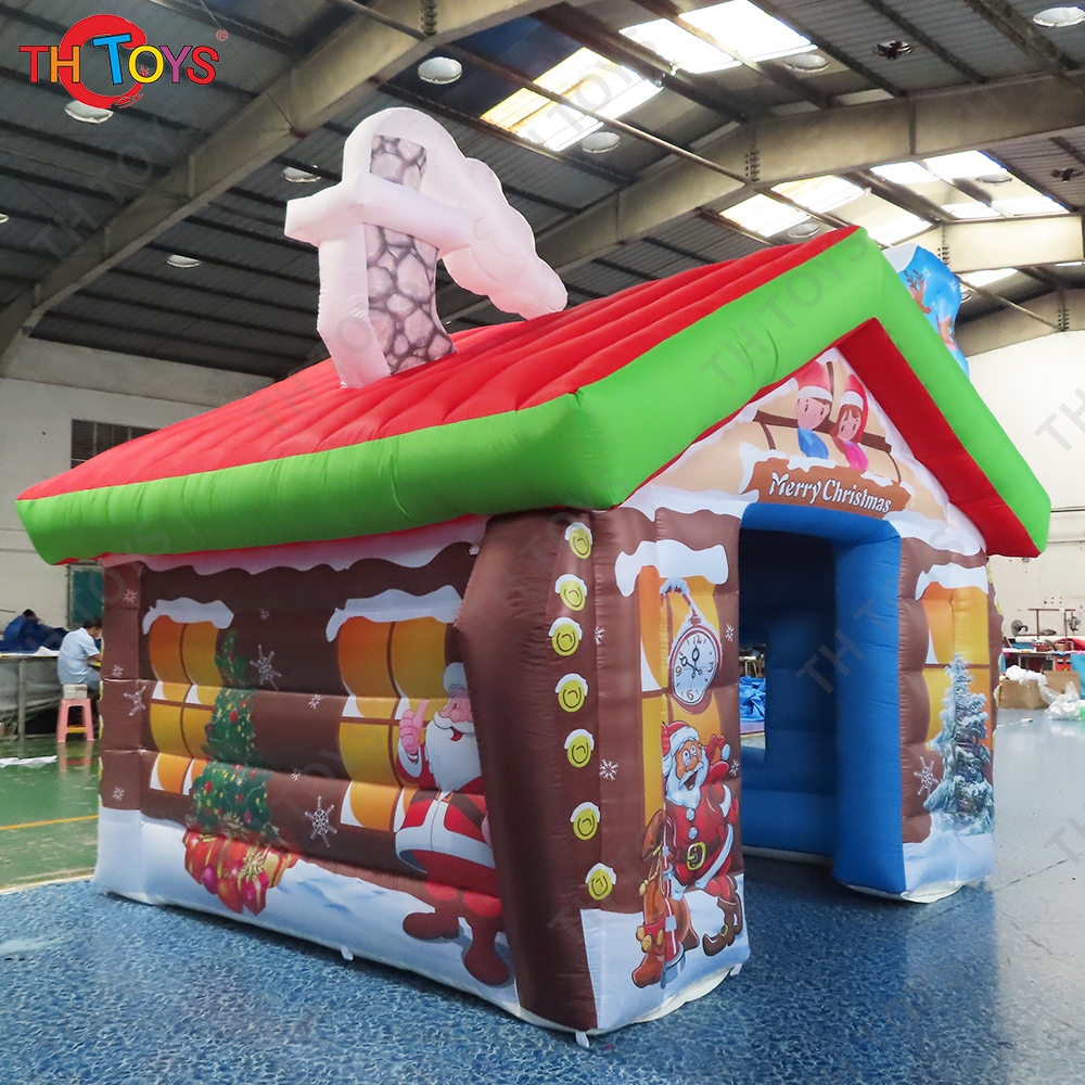 New Design Outdoor Santa Grotto Inflatable Christmas House Tent Inflatable Cabin Decoration For Events