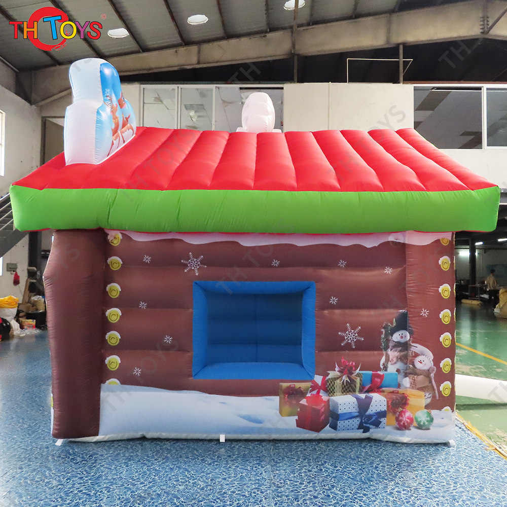 New Design Outdoor Santa Grotto Inflatable Christmas House Tent Inflatable Cabin Decoration For Events