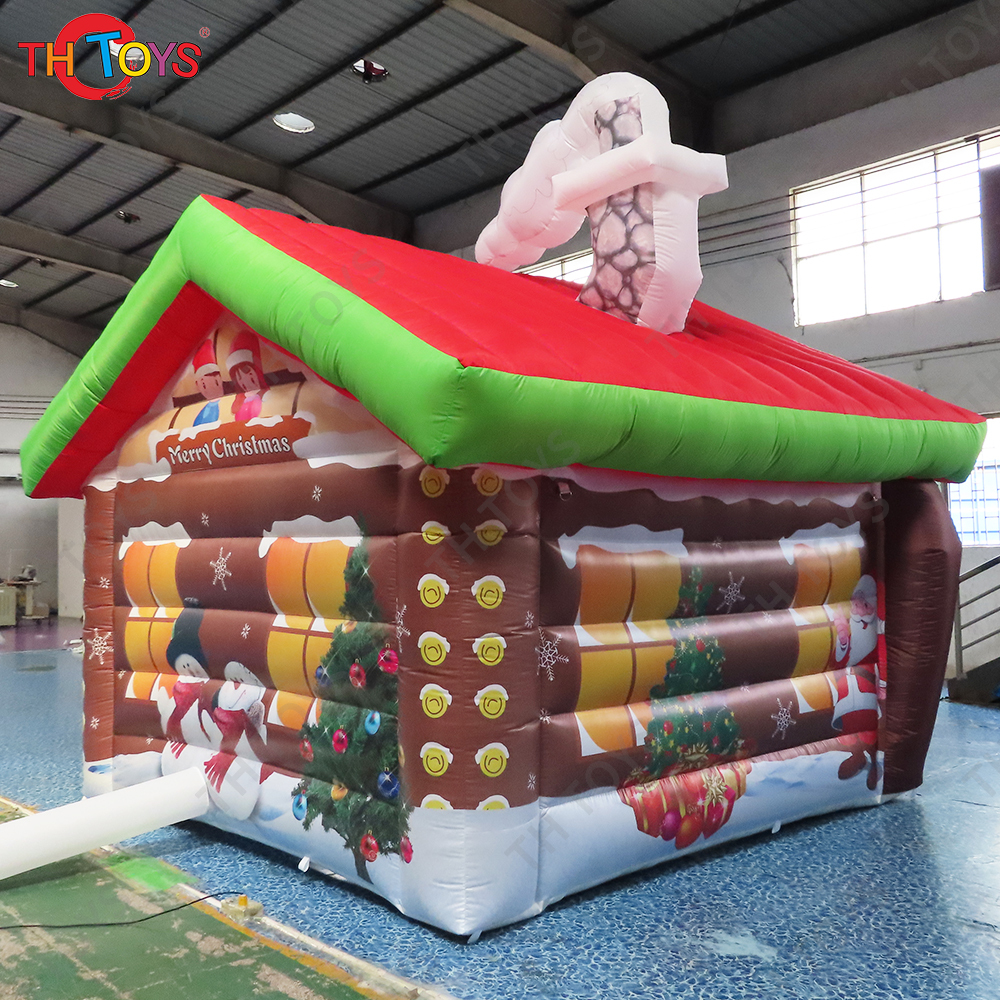 New Design Outdoor Santa Grotto Inflatable Christmas House Tent Inflatable Cabin Decoration For Events