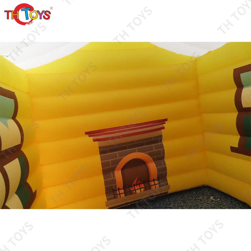 Free air shipping to door!4x3m Outdoor christmas Decoration Blow Up inflatable santa Claus grotto tent cabin house