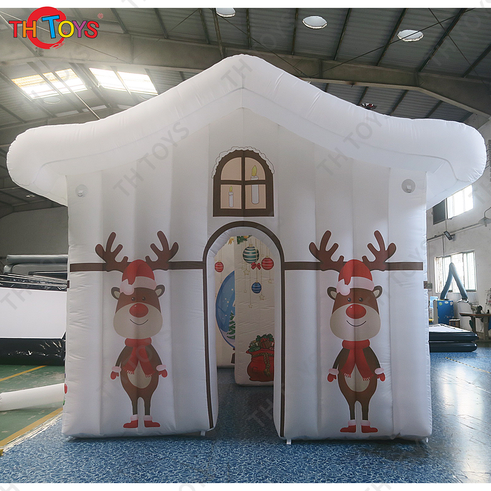 Free air ship to door!3x3x2.5m high Christmas decorations giant Inflatable Santa Grotto, Christmas house tent inflatable
