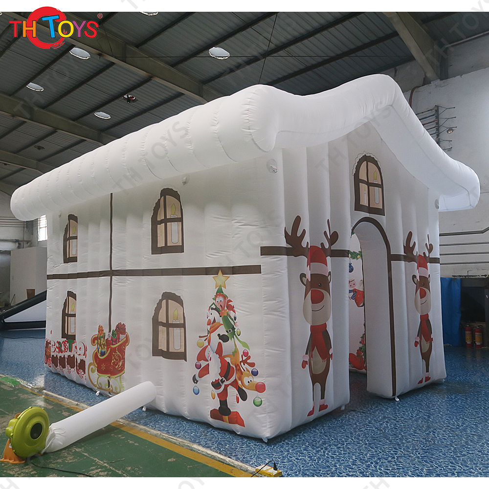 Free air ship to door!3x3x2.5m high Christmas decorations giant Inflatable Santa Grotto, Christmas house tent inflatable
