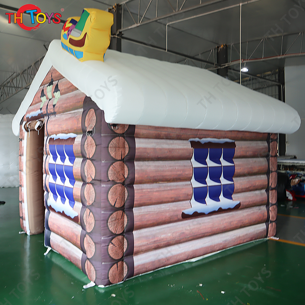 New Design Outdoor Santa Grotto Inflatable Christmas House Tent Inflatable Cabin Decoration For Events