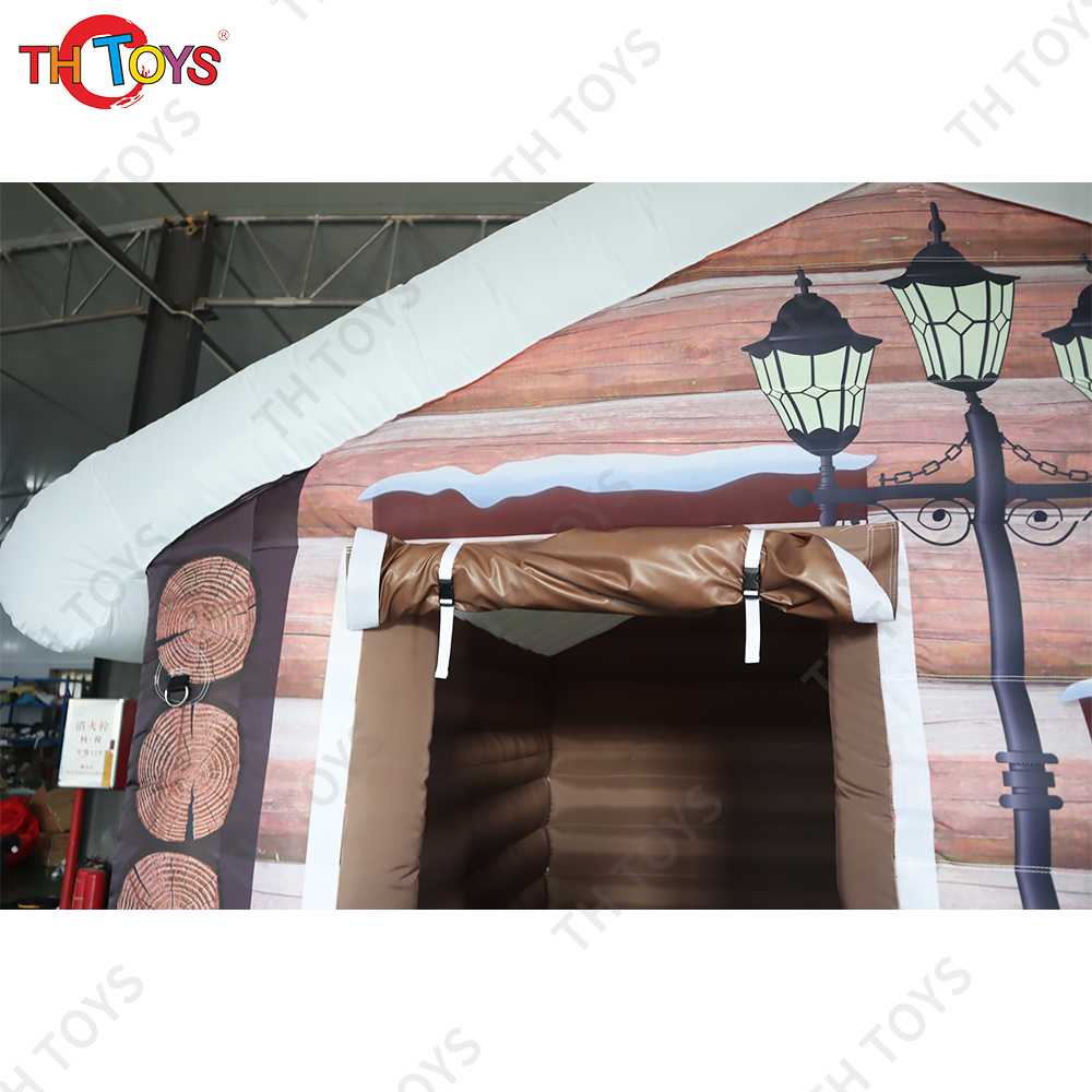 New Design Outdoor Santa Grotto Inflatable Christmas House Tent Inflatable Cabin Decoration For Events