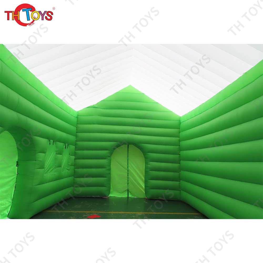 Free Door Ship Outdoor Activities commercial Xmas decoration Inflatable Santa Grotto Christmas House with Wood Print Tents For Sale