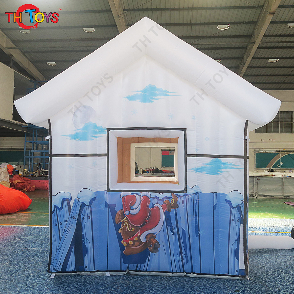 Fast Shipping 4x3m Inflatable Christmas House Blow Up Santa Grotto Tent for Xmas Party Rental