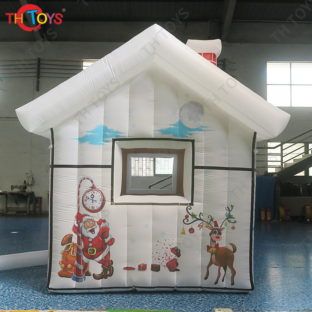 Fast Shipping 4x3m Inflatable Christmas House Blow Up Santa Grotto Tent for Xmas Party Rental