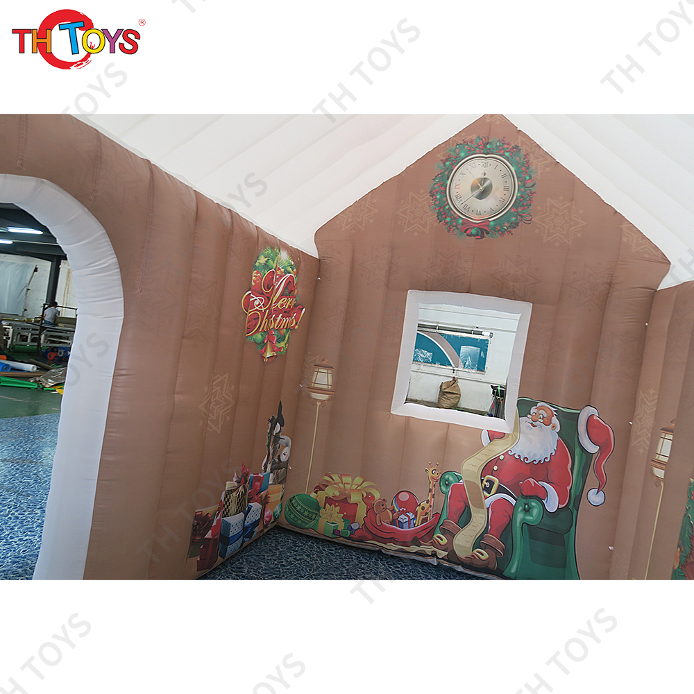 Fast Shipping 4x3m Inflatable Christmas House Blow Up Santa Grotto Tent for Xmas Party Rental