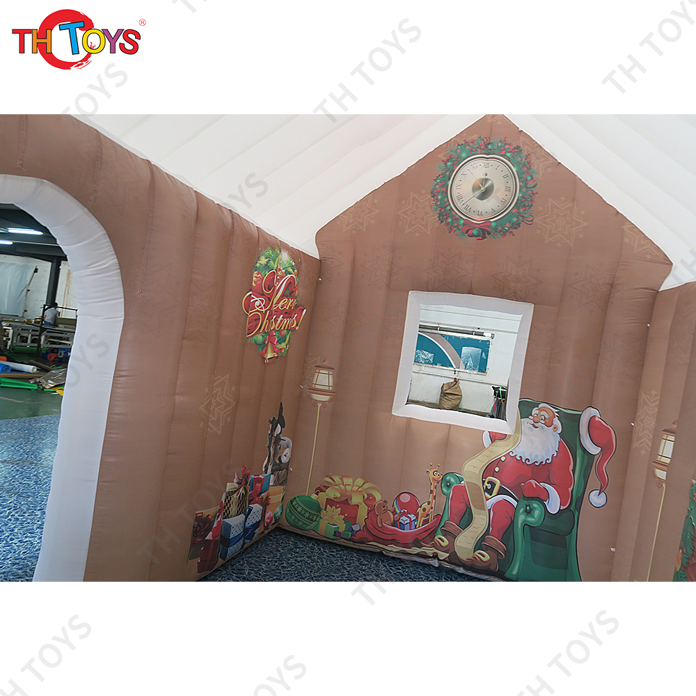Fast Shipping 4x3m Inflatable Christmas House Blow Up Santa Grotto Tent for Xmas Party Rental