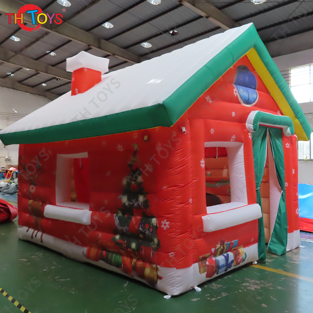 4mLx3mWx3mH new design giant lights inflatable christmas house inflatable santa house inflatable christmas santa grotto for sale