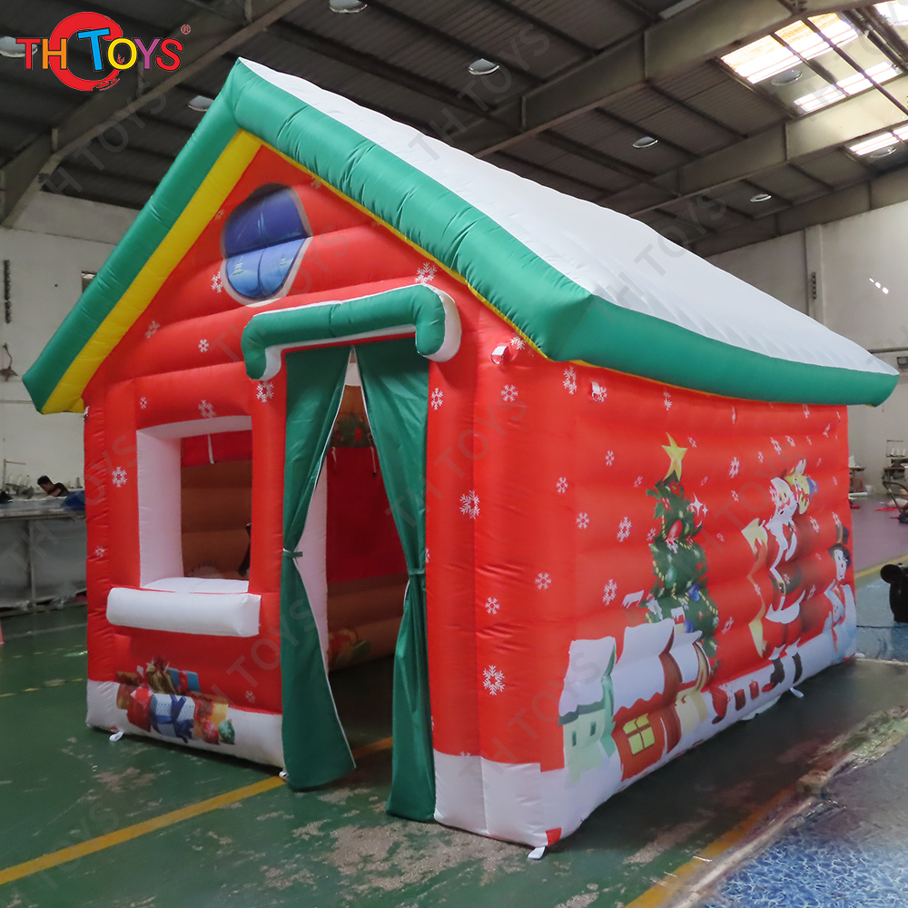 4mLx3mWx3mH new design giant lights inflatable christmas house inflatable santa house inflatable christmas santa grotto for sale