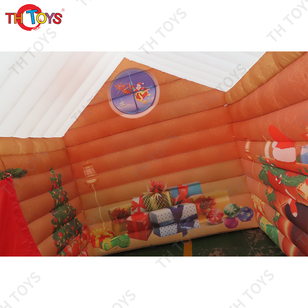 4mLx3mWx3mH new design giant lights inflatable christmas house inflatable santa house inflatable christmas santa grotto for sale