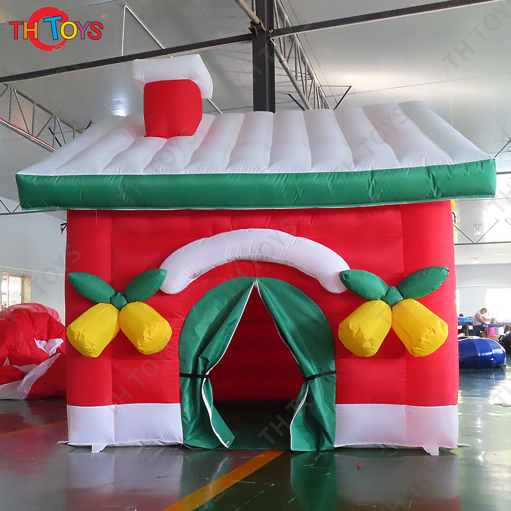 Free Shipping 4x3m Indoor Inflatable Christmas House Santa Grotto Tent for Shopping Mall