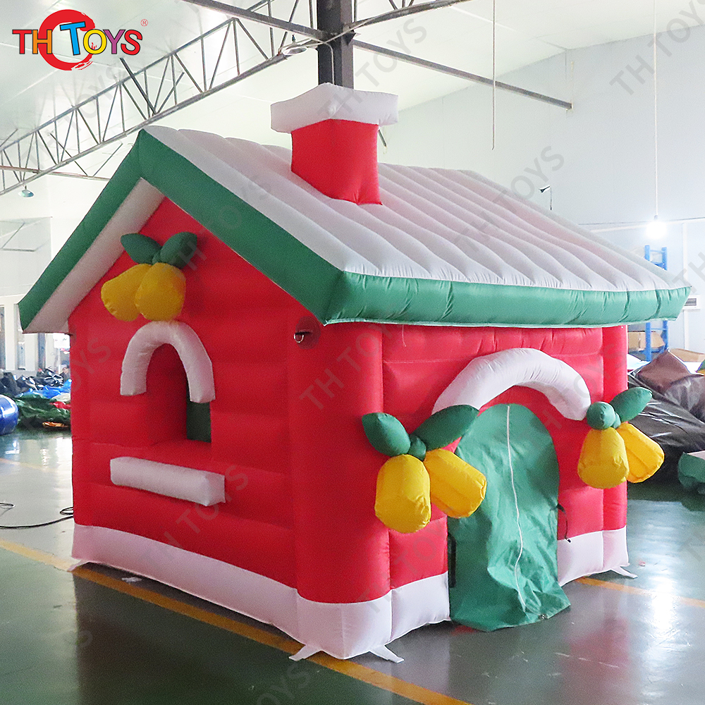 Free Shipping 4x3m Indoor Inflatable Christmas House Santa Grotto Tent for Shopping Mall