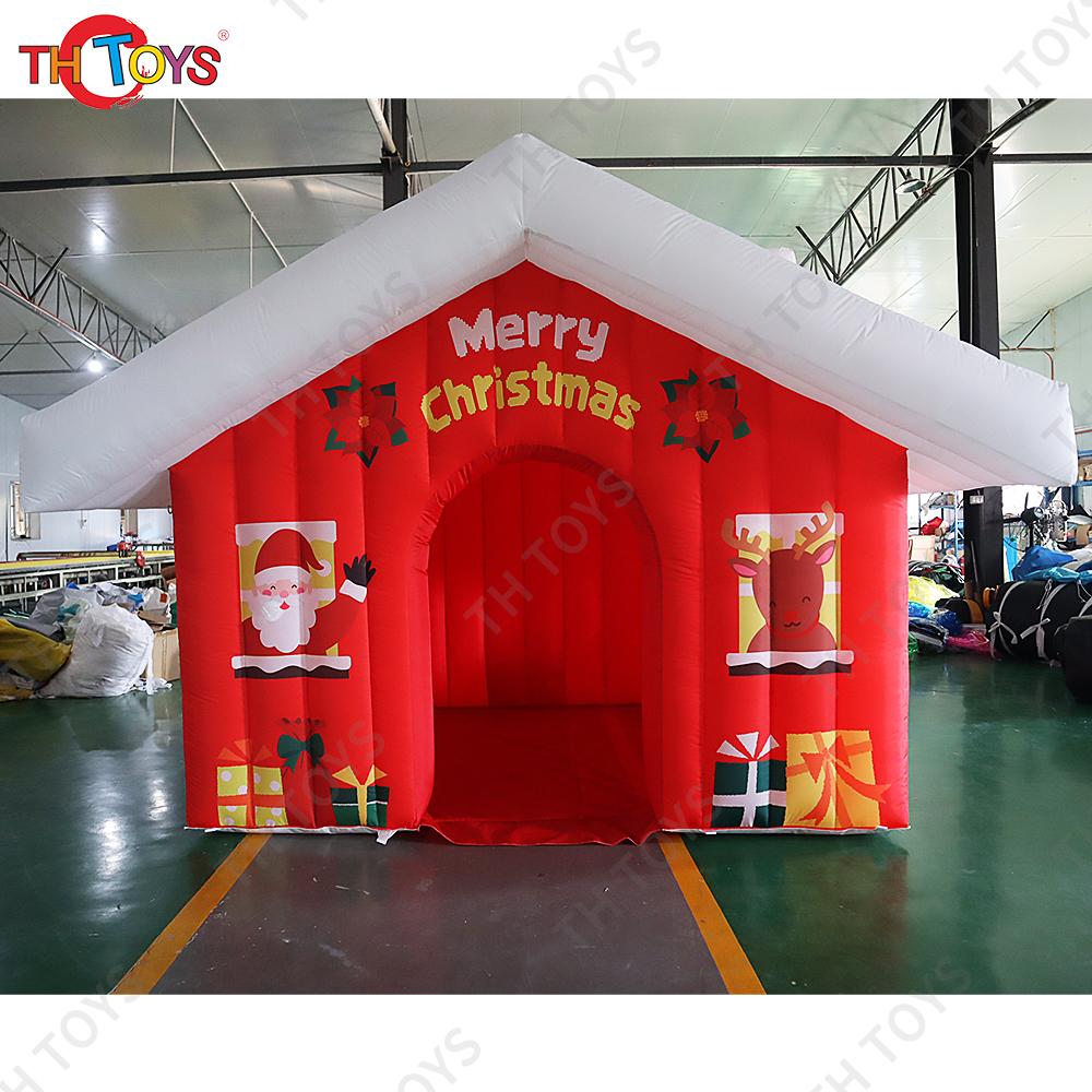 New Design Outdoor Santa Grotto Inflatable Christmas House Tent Inflatable Cabin Decoration For Events